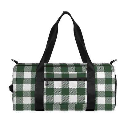 Forest Green Buffalo Check Pattern Print Gym Bag