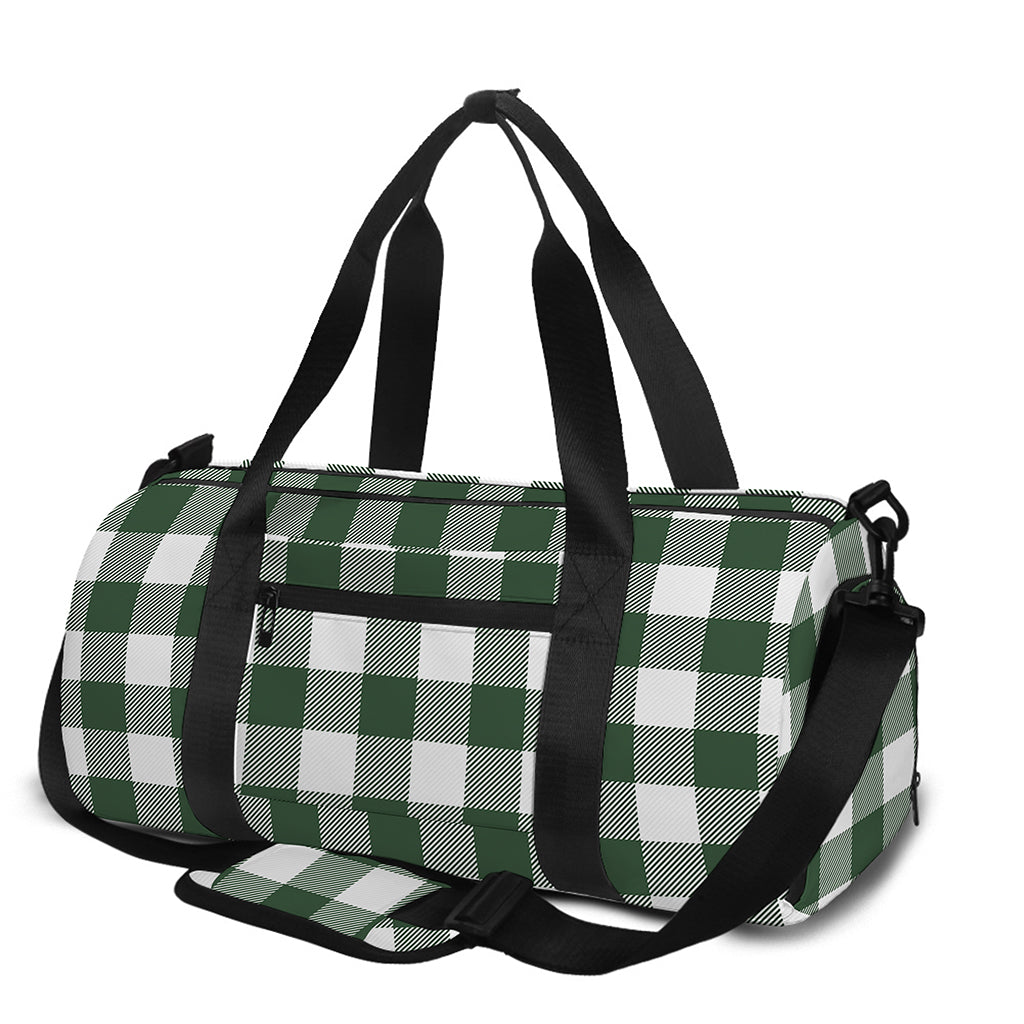 Forest Green Buffalo Check Pattern Print Gym Bag