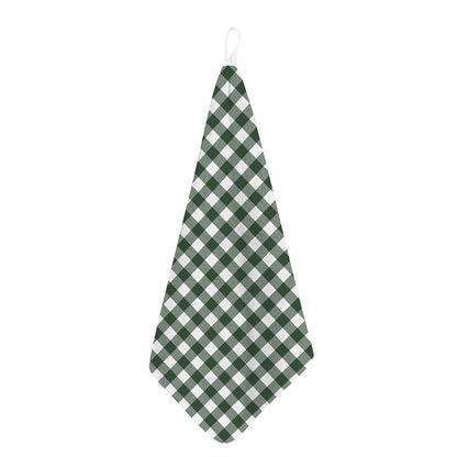 Forest Green Buffalo Check Pattern Print Hand Towel
