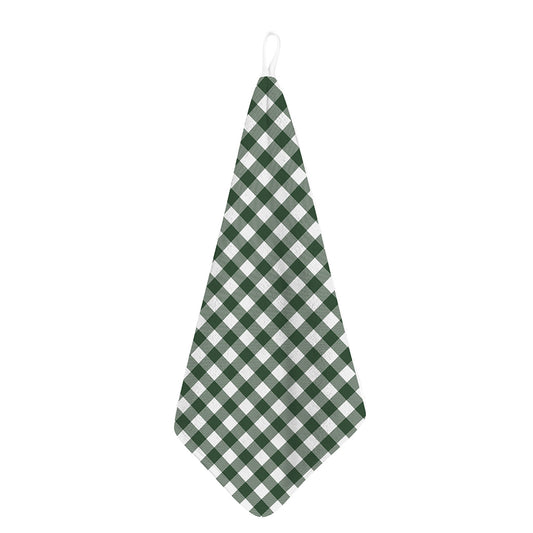 Forest Green Buffalo Check Pattern Print Hand Towel