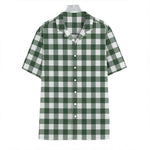 Forest Green Buffalo Check Pattern Print Hawaiian Shirt