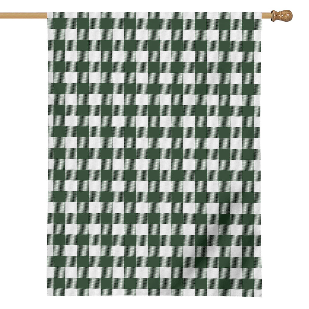 Forest Green Buffalo Check Pattern Print House Flag