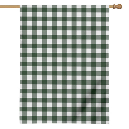 Forest Green Buffalo Check Pattern Print House Flag