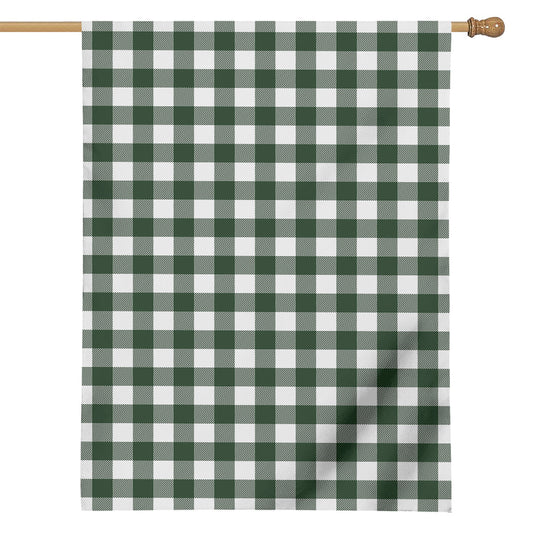Forest Green Buffalo Check Pattern Print House Flag