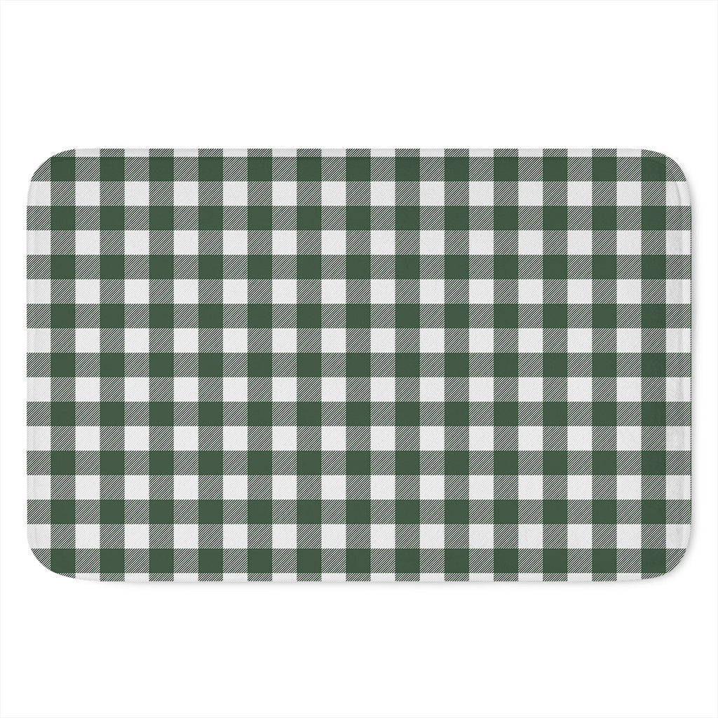 Forest Green Buffalo Check Pattern Print Indoor Door Mat