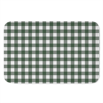 Forest Green Buffalo Check Pattern Print Indoor Door Mat