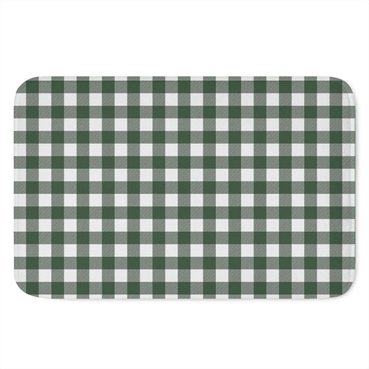 Forest Green Buffalo Check Pattern Print Indoor Door Mat