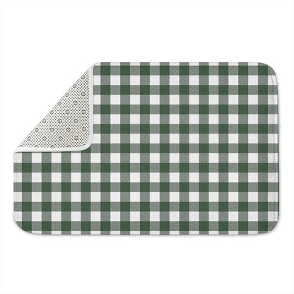 Forest Green Buffalo Check Pattern Print Indoor Door Mat