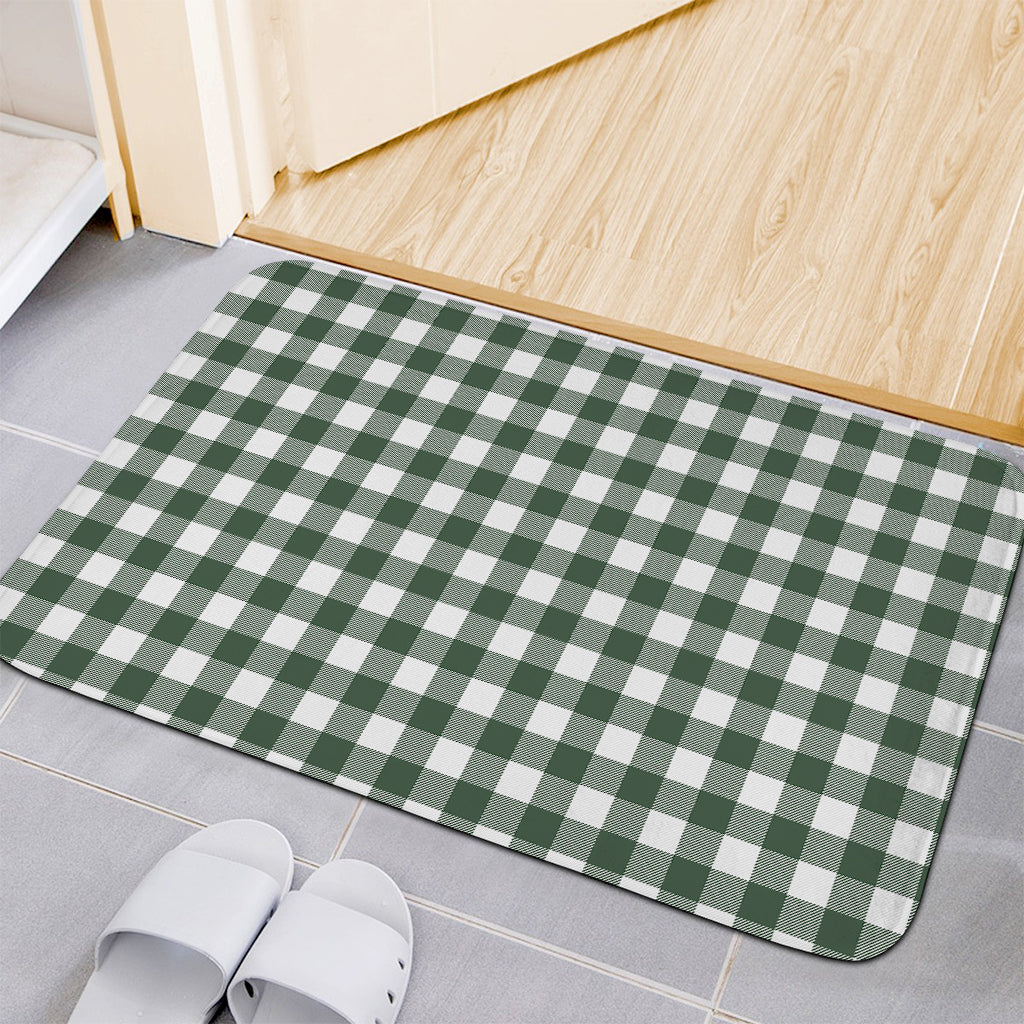 Forest Green Buffalo Check Pattern Print Indoor Door Mat