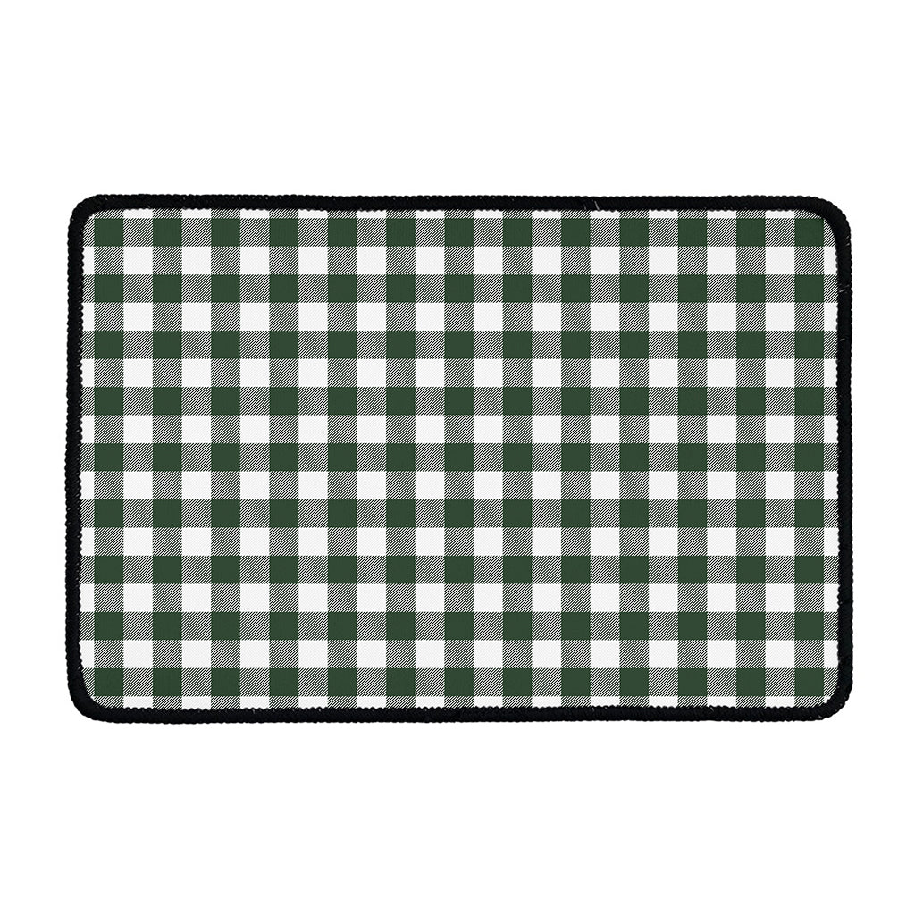 Forest Green Buffalo Check Pattern Print Kitchen Mat