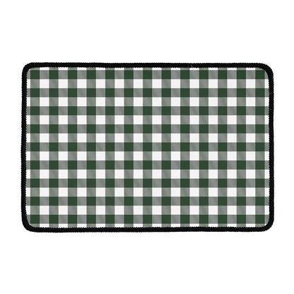 Forest Green Buffalo Check Pattern Print Kitchen Mat