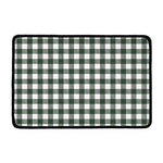 Forest Green Buffalo Check Pattern Print Kitchen Mat