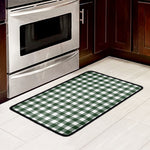 Forest Green Buffalo Check Pattern Print Kitchen Mat