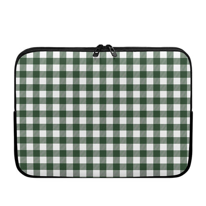 Forest Green Buffalo Check Pattern Print Laptop Sleeve