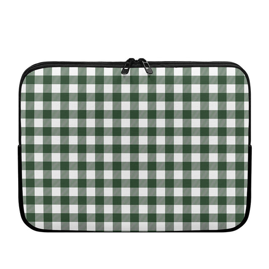 Forest Green Buffalo Check Pattern Print Laptop Sleeve