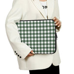 Forest Green Buffalo Check Pattern Print Laptop Sleeve