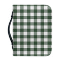 Forest Green Buffalo Check Pattern Print Leather Bible Cover
