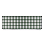 Forest Green Buffalo Check Pattern Print Long Kitchen Mat