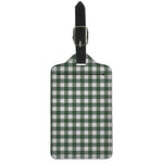 Forest Green Buffalo Check Pattern Print Luggage Tag