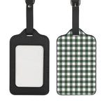 Forest Green Buffalo Check Pattern Print Luggage Tag