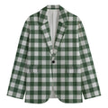 Forest Green Buffalo Check Pattern Print Men's Blazer