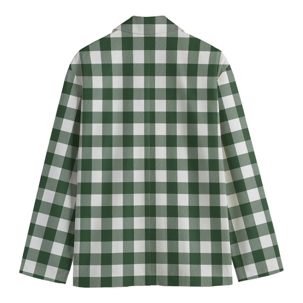 Forest Green Buffalo Check Pattern Print Men's Blazer