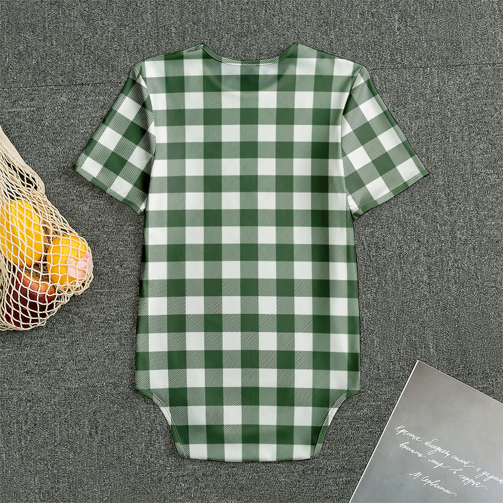 Forest Green Buffalo Check Pattern Print Men's Bodysuit