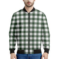 Forest Green Buffalo Check Pattern Print Men's Bomber Jacket