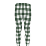 Forest Green Buffalo Check Pattern Print Men's leggings