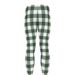 Forest Green Buffalo Check Pattern Print Men's leggings