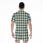 Forest Green Buffalo Check Pattern Print Men's Rompers