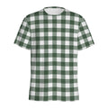 Forest Green Buffalo Check Pattern Print Men's Athletic T-Shirt