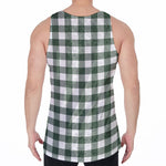 Forest Green Buffalo Check Pattern Print Men's Velvet Tank Top