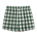 Forest Green Buffalo Check Pattern Print Mesh Shorts