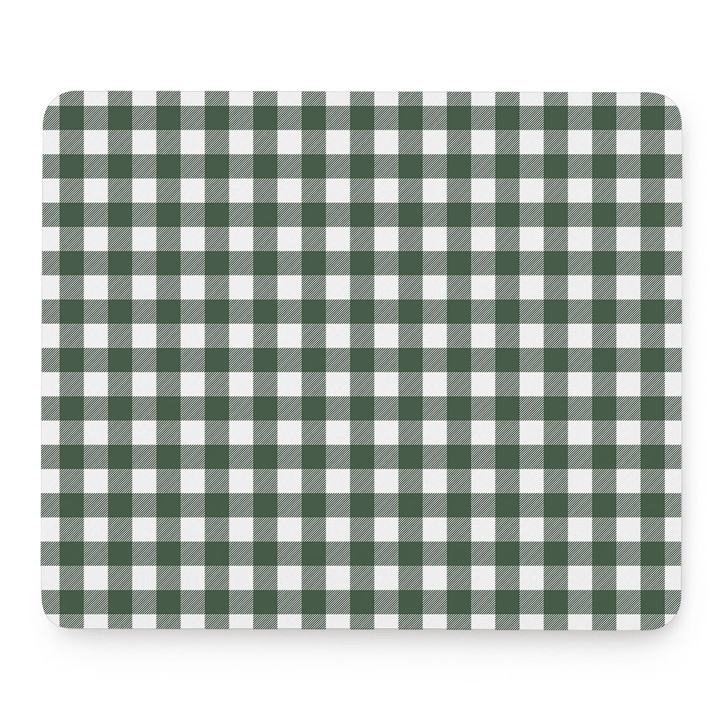 Forest Green Buffalo Check Pattern Print Mouse Pad