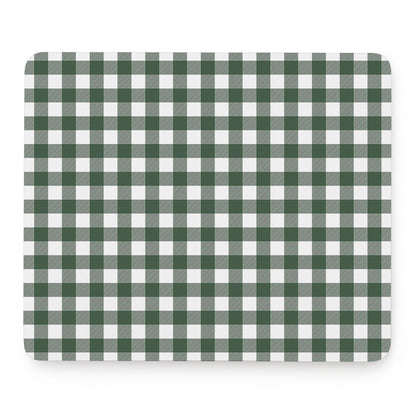Forest Green Buffalo Check Pattern Print Mouse Pad