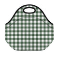 Forest Green Buffalo Check Pattern Print Neoprene Lunch Bag