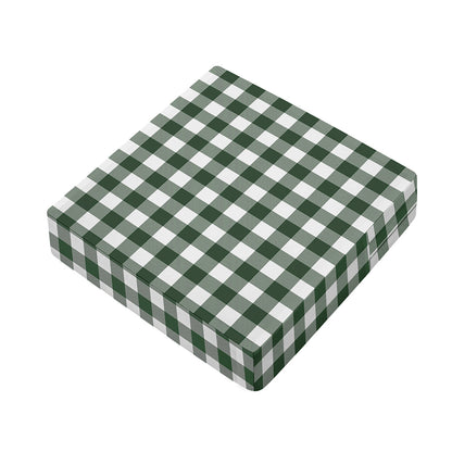 Forest Green Buffalo Check Pattern Print Outdoor Seat Cushion Cover