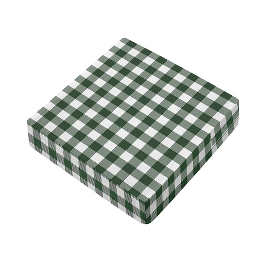 Forest Green Buffalo Check Pattern Print Outdoor Seat Cushion Cover