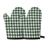 Forest Green Buffalo Check Pattern Print Oven Mitts
