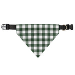 Forest Green Buffalo Check Pattern Print Over The Collar Dog Bandana