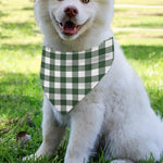 Forest Green Buffalo Check Pattern Print Over The Collar Dog Bandana