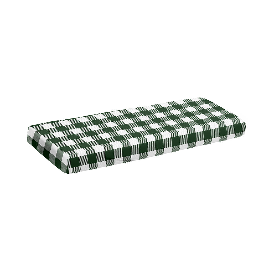 Forest Green Buffalo Check Pattern Print Piano Keyboard Cover