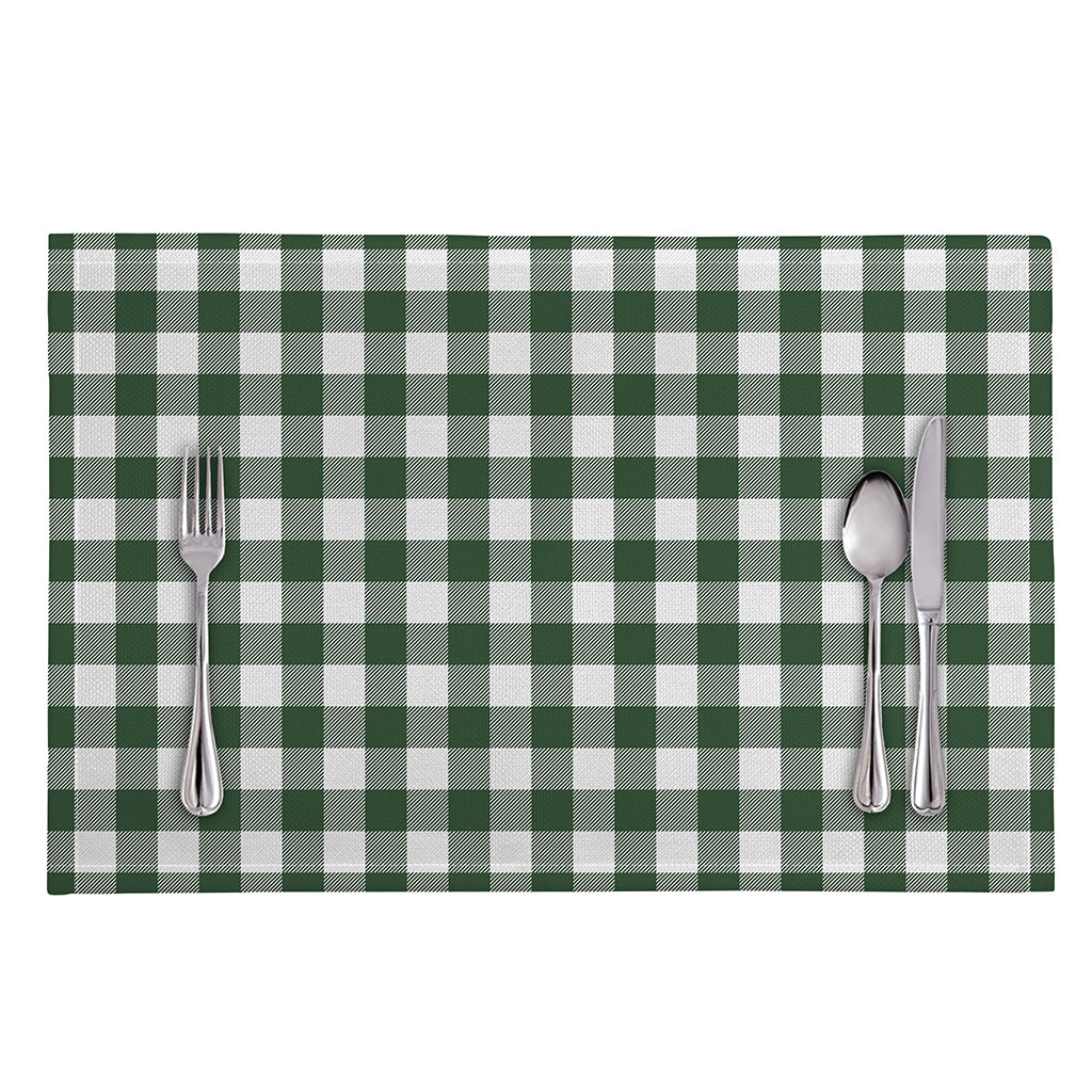 Forest Green Buffalo Check Pattern Print Placemat