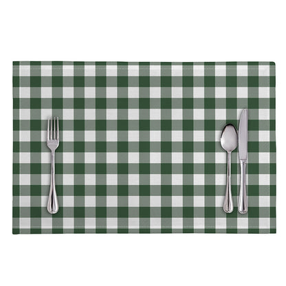 Forest Green Buffalo Check Pattern Print Placemat