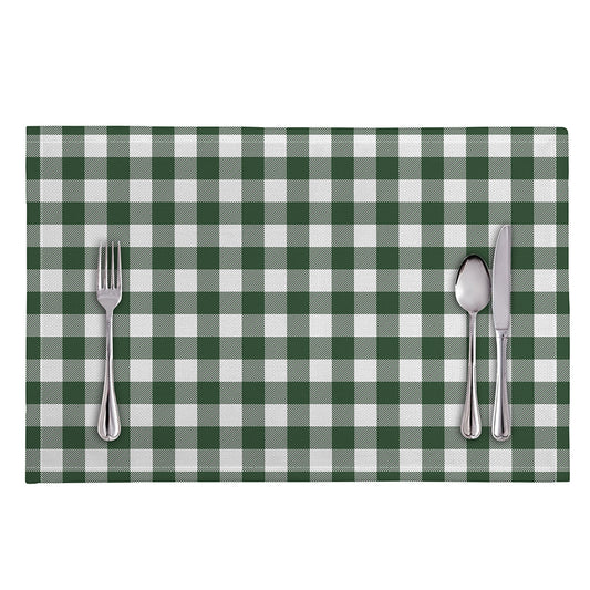 Forest Green Buffalo Check Pattern Print Placemat