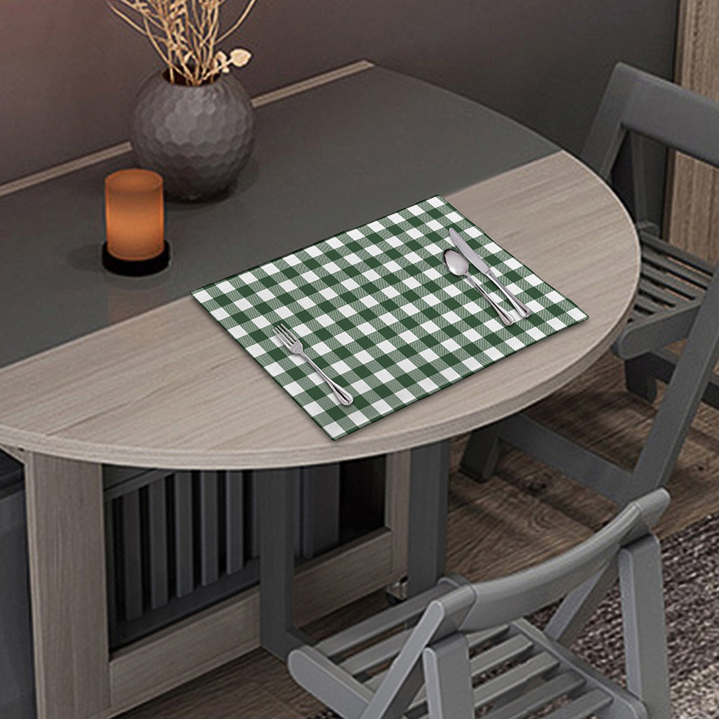 Forest Green Buffalo Check Pattern Print Placemat