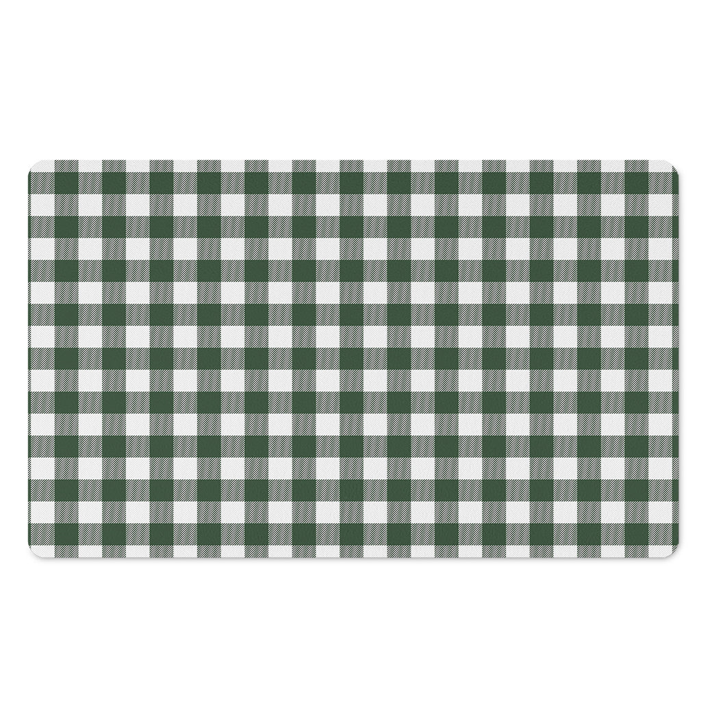 Forest Green Buffalo Check Pattern Print Polyester Doormat