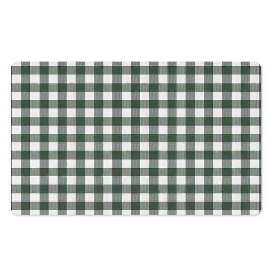 Forest Green Buffalo Check Pattern Print Polyester Doormat