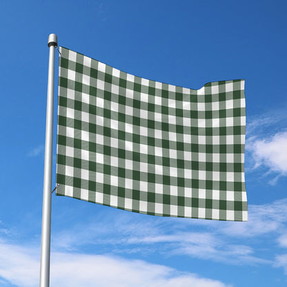 Forest Green Buffalo Check Pattern Print Polyester Flag